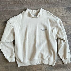 FEAR OF GOD ESSENTIALS TAN MOCK NECK SWEATER